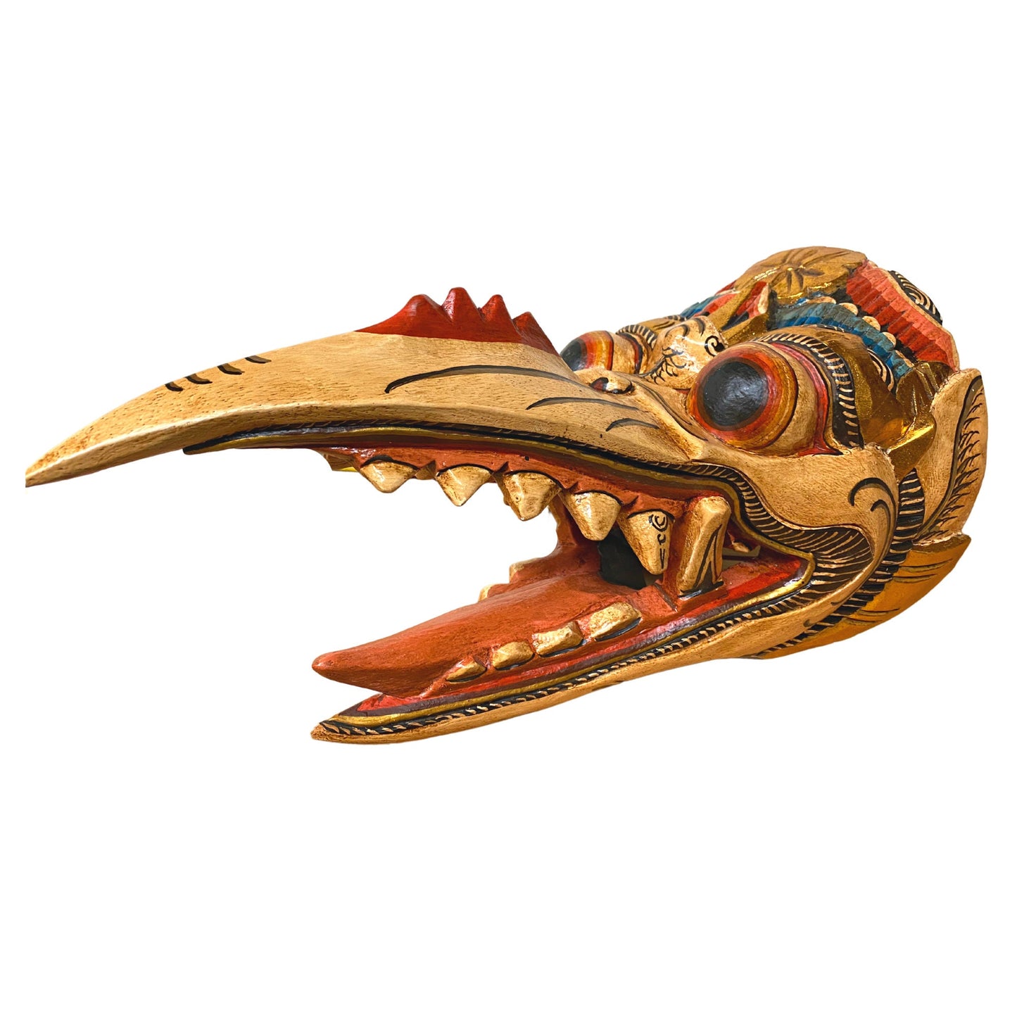 Balinese Garuda Mythical Hindu Eagle Mask Protector Hand Wall Decor Carved Wood Carving Bali Folk  Art Indonesian - Acadia World Traders