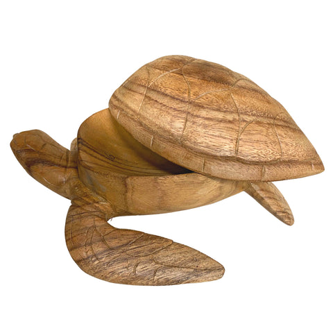 Sea Turtle Box Trinket Stash Jewelry Box terrapin hand carved wood Balinese Art