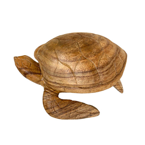 Sea Turtle Box Trinket Stash Jewelry Box terrapin hand carved wood Balinese Art