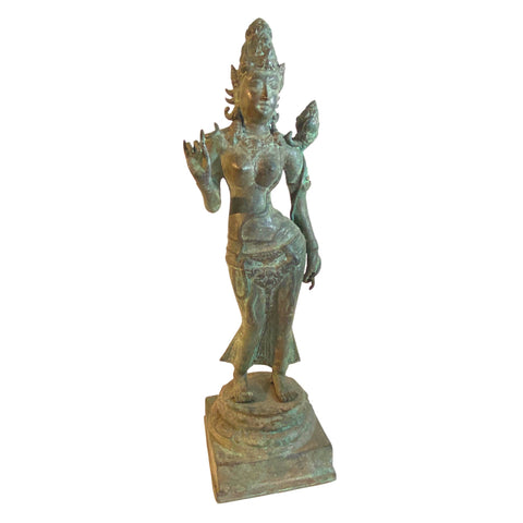 Balinese Bronze Dewi Tara Goddess Statue Lakshmi Bali Hindu Art Sculpture