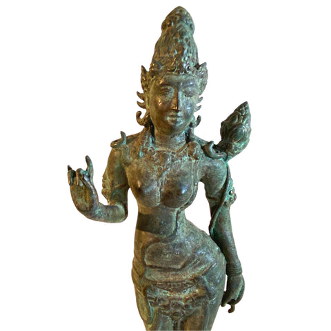 Balinese Bronze Dewi Tara Goddess Statue Lakshmi Bali Hindu Art Sculpture