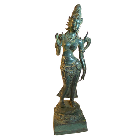 Dewi Sri Goddess Bronze Statue Rice Mother Fertility Goddess Lost wax Art Sculpture Balinese Indonesian Art