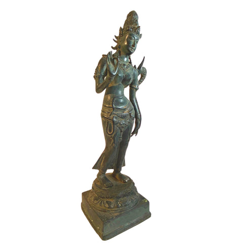 Dewi Sri Goddess Bronze Statue Rice Mother Fertility Goddess Lost wax Art Sculpture Balinese Indonesian Art