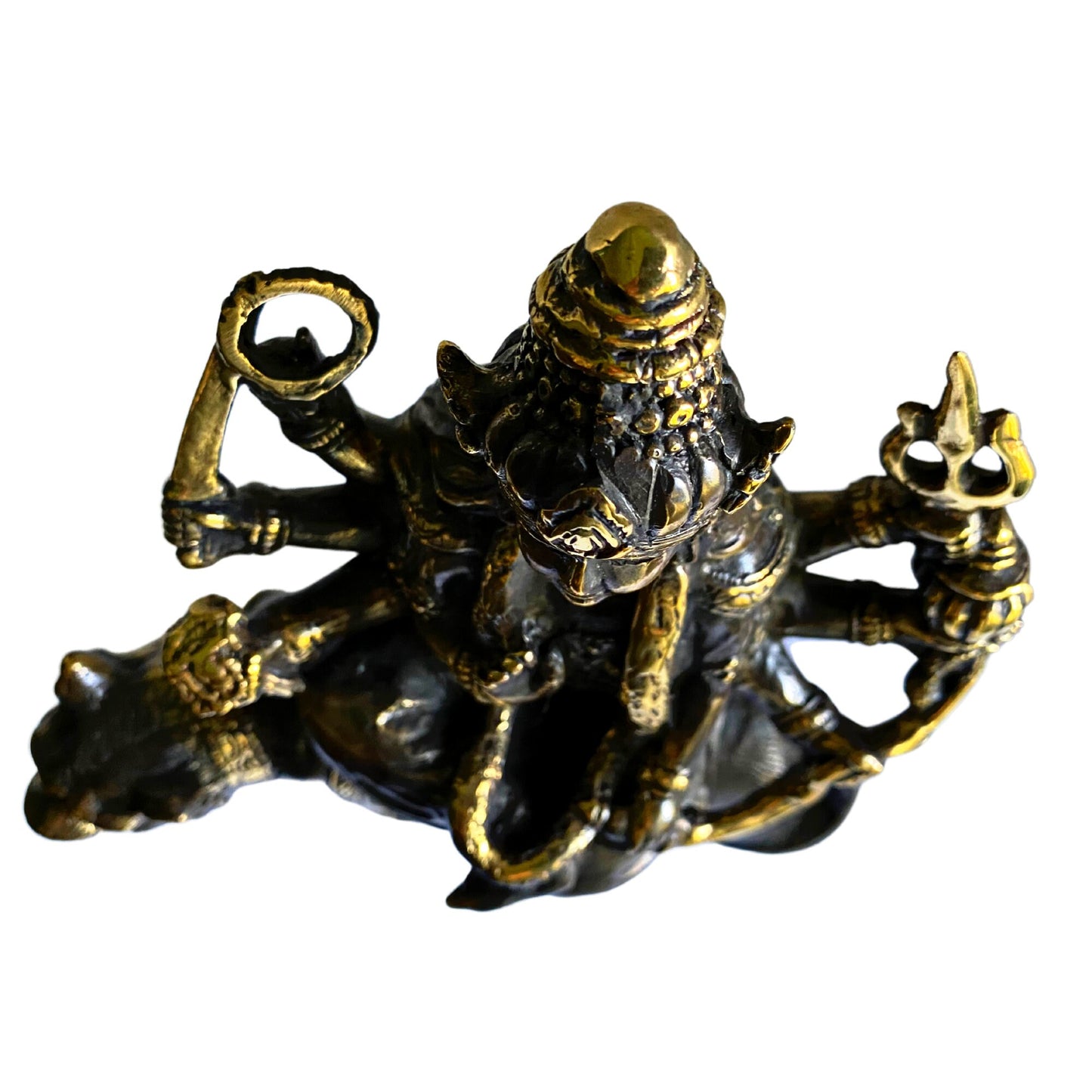 Durga Statue: Lost Wax Cast Bronze Hindu Goddess on Tiger