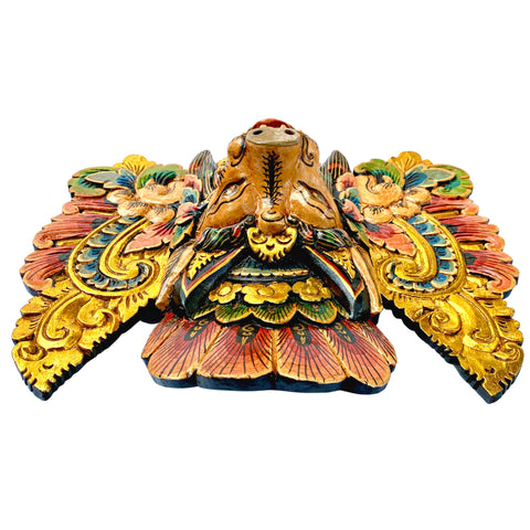 Balinese Barong Mask Bangkal Pig Boar Mask Protector Guardian Polychrome Hand Carved wood Carving Bali Folk Art Wall Decor