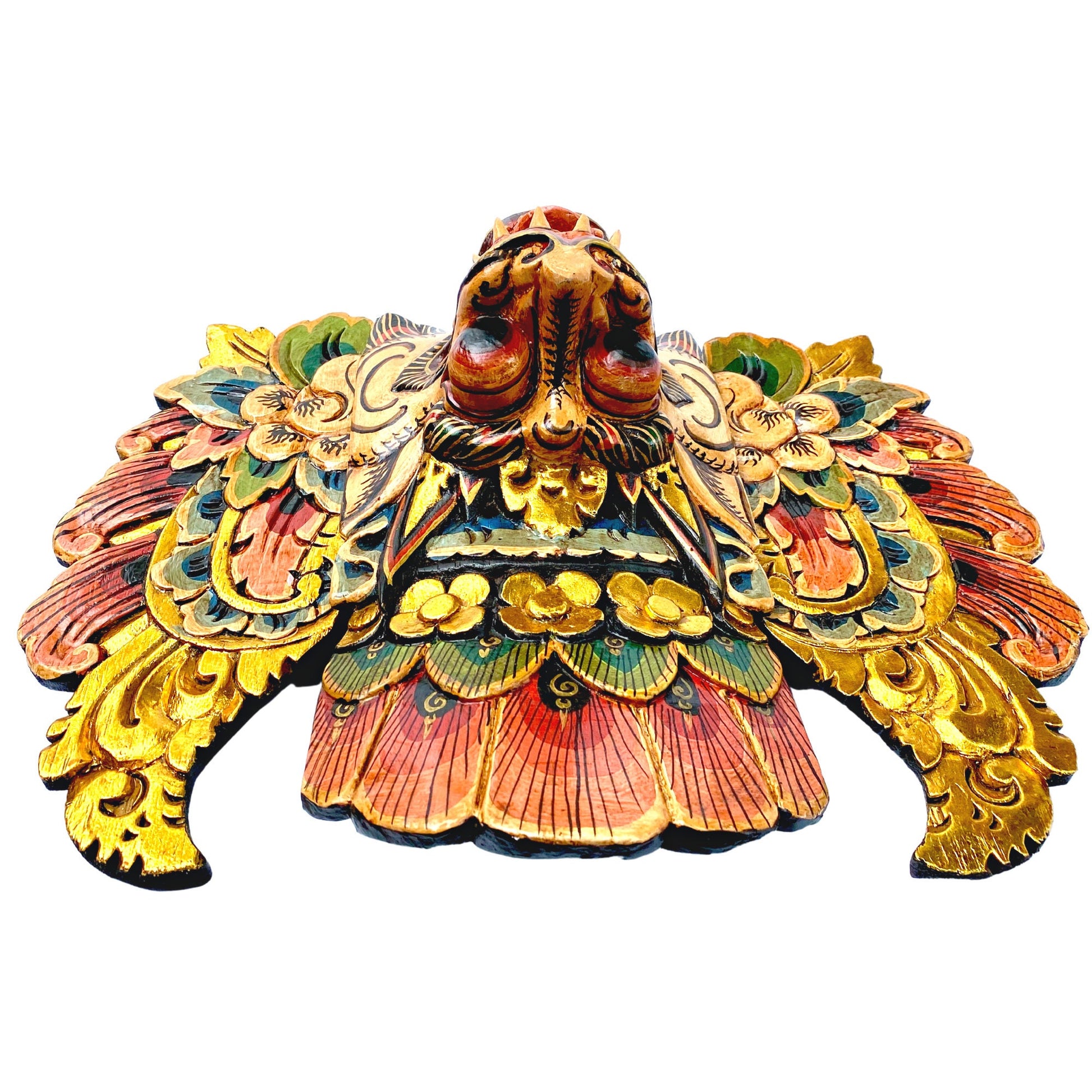 Balinese Barong Singa Lion Mask Protector Guardian Hand Polychrome Carved wood Carving Bali Folk Art Wall Decor Mask - Acadia World Traders