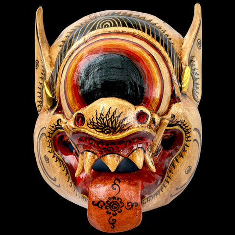 Balinese Mask Mata Besek Wooden Cyclops One Eyed Demon Monster Rakshasa Bali Folk Art Hand carved Wood Carving