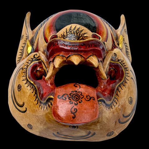 Balinese Mask Mata Besek Wooden Cyclops One Eyed Demon Monster Rakshasa Bali Folk Art Hand carved Wood Carving