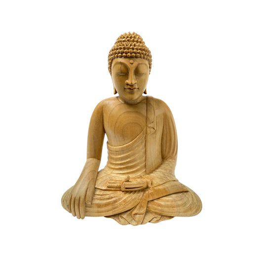 Earth Witness Buddha Sculpture Hand Carved Balinese Wood Carving hand carved Statue Bali art