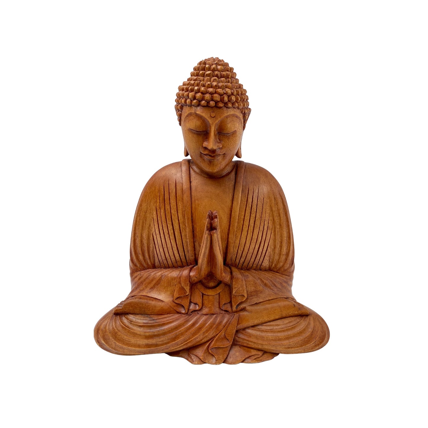 Namaste&#39; Blessing Gautama Buddha Sculpture Handmade Hand Carved wood carving Statue Balinese Buddhist Art