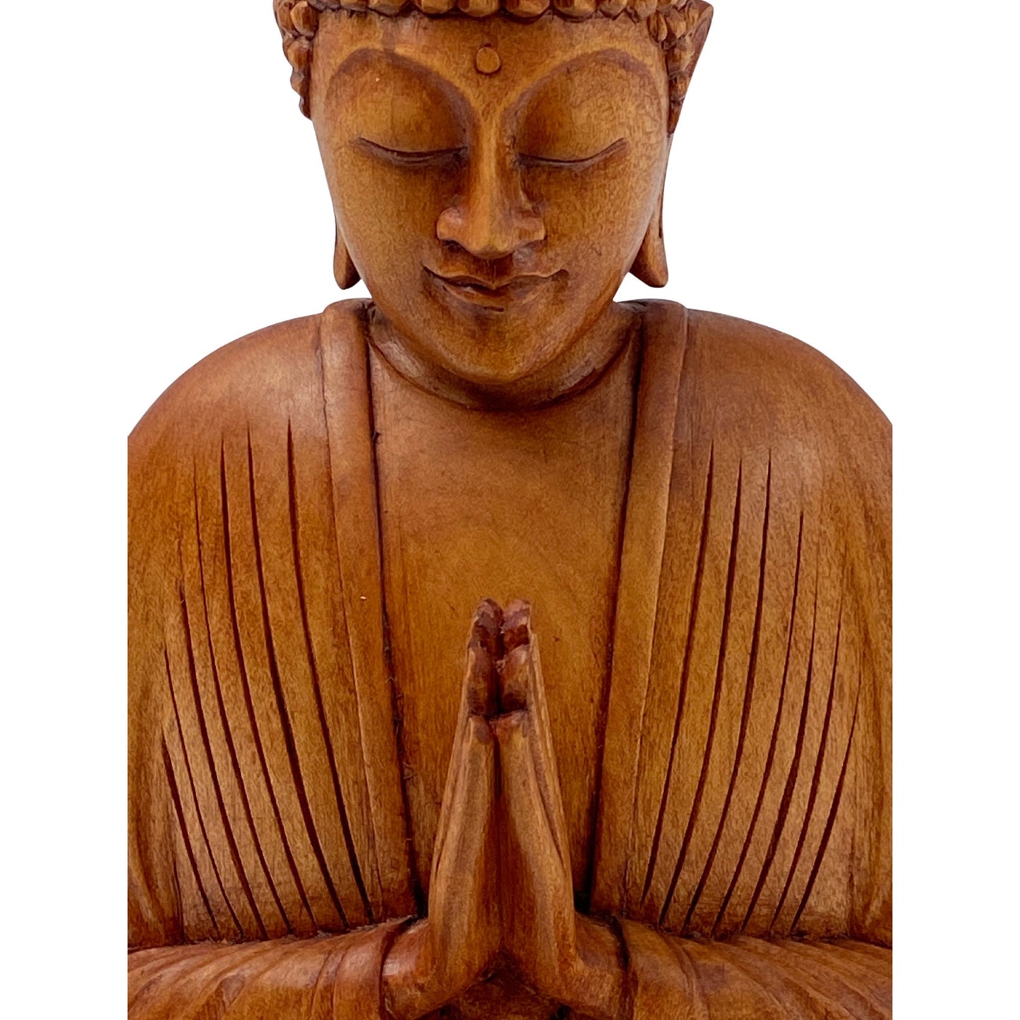 Namaste&#39; Blessing Gautama Buddha Sculpture Handmade Hand Carved wood carving Statue Balinese Buddhist Art