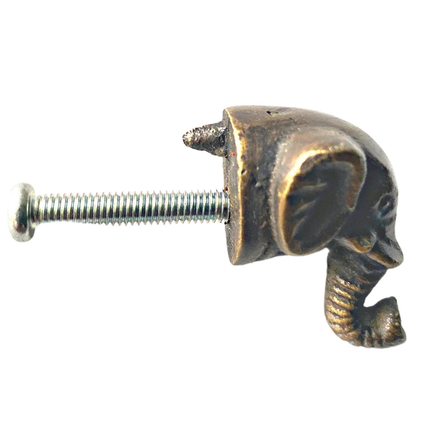 Solid Brass Elephant Knob: Cabinet Pull