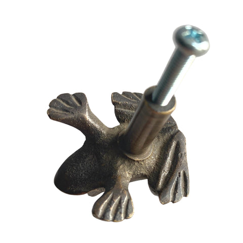 FROG Knob handle Drawer Pull TOAD Amphibian handmade solid brass Home decor