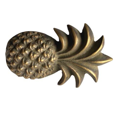 Tropical Pineapple Knob Solid Brass Drawer Pull Handle Hook Handcrafted Bali Jungelow decor