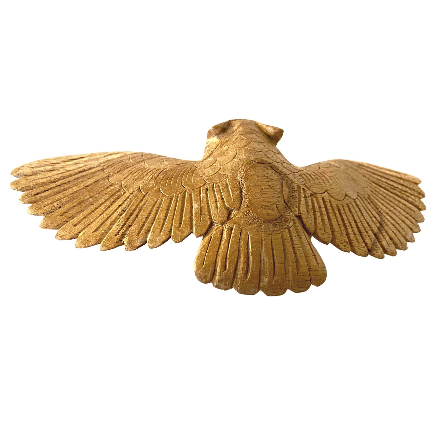 flying Owl Bird of Prey Sculpture Hand Carved Parasite Mushroom Wood Statue Bali art