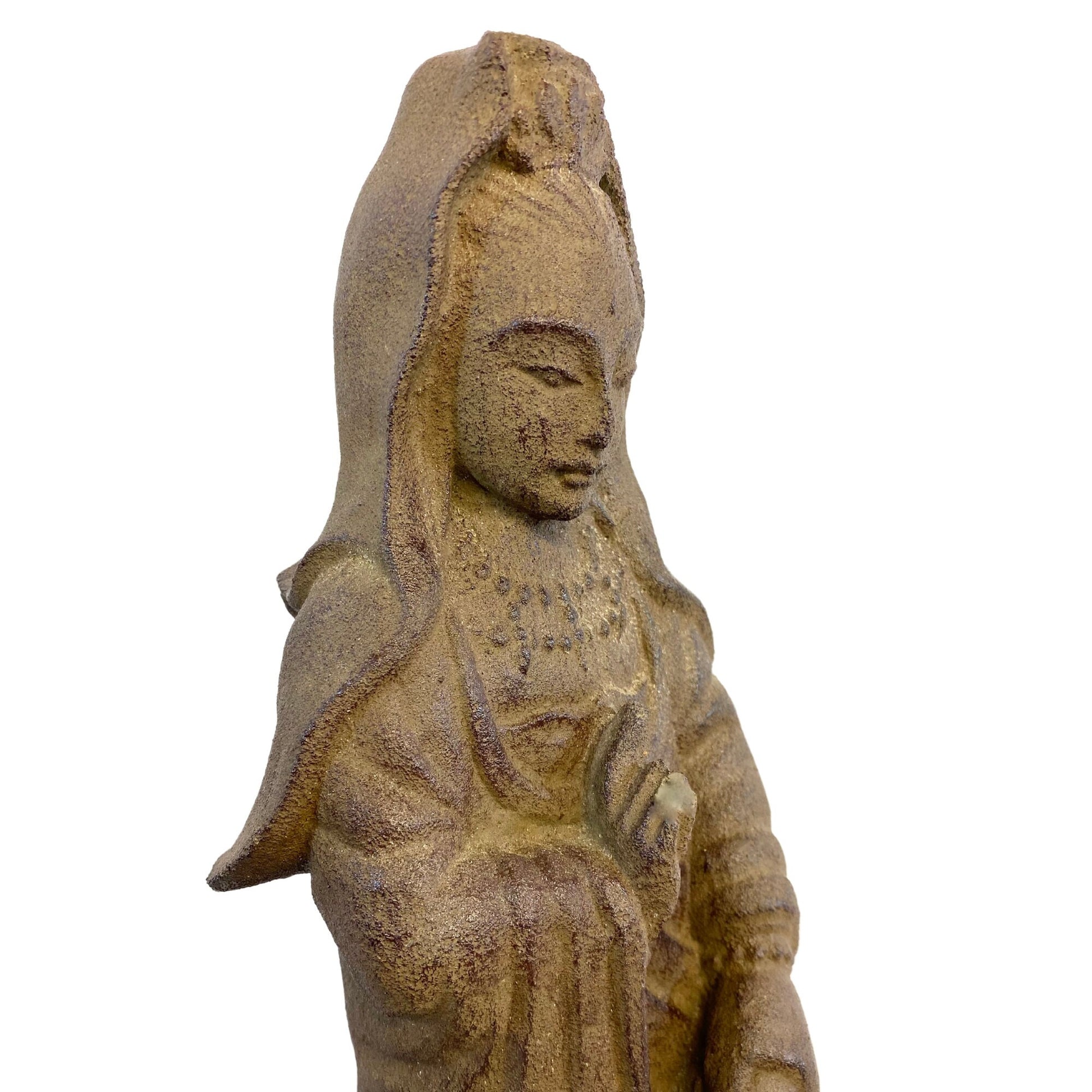 Guanyin Garden Statue Quanyin Kwanyin Goddess Of Mercy Cast Lava Stone sculpture Decor yard Art Sculpture Bodhisattva Of Compassion - Acadia World Traders