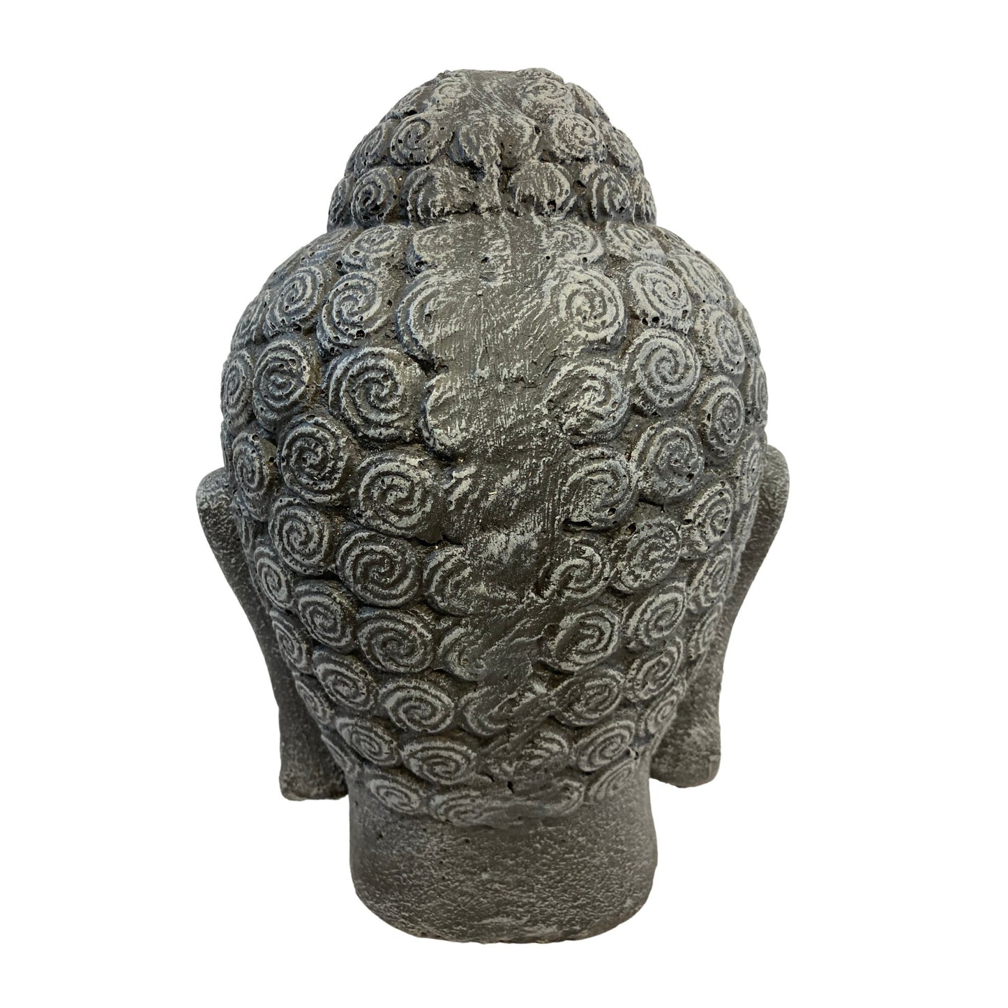 Buddha Head Garden Statue: Handmade Cast Lava Stone Sculpture, Balinese Garden Decor