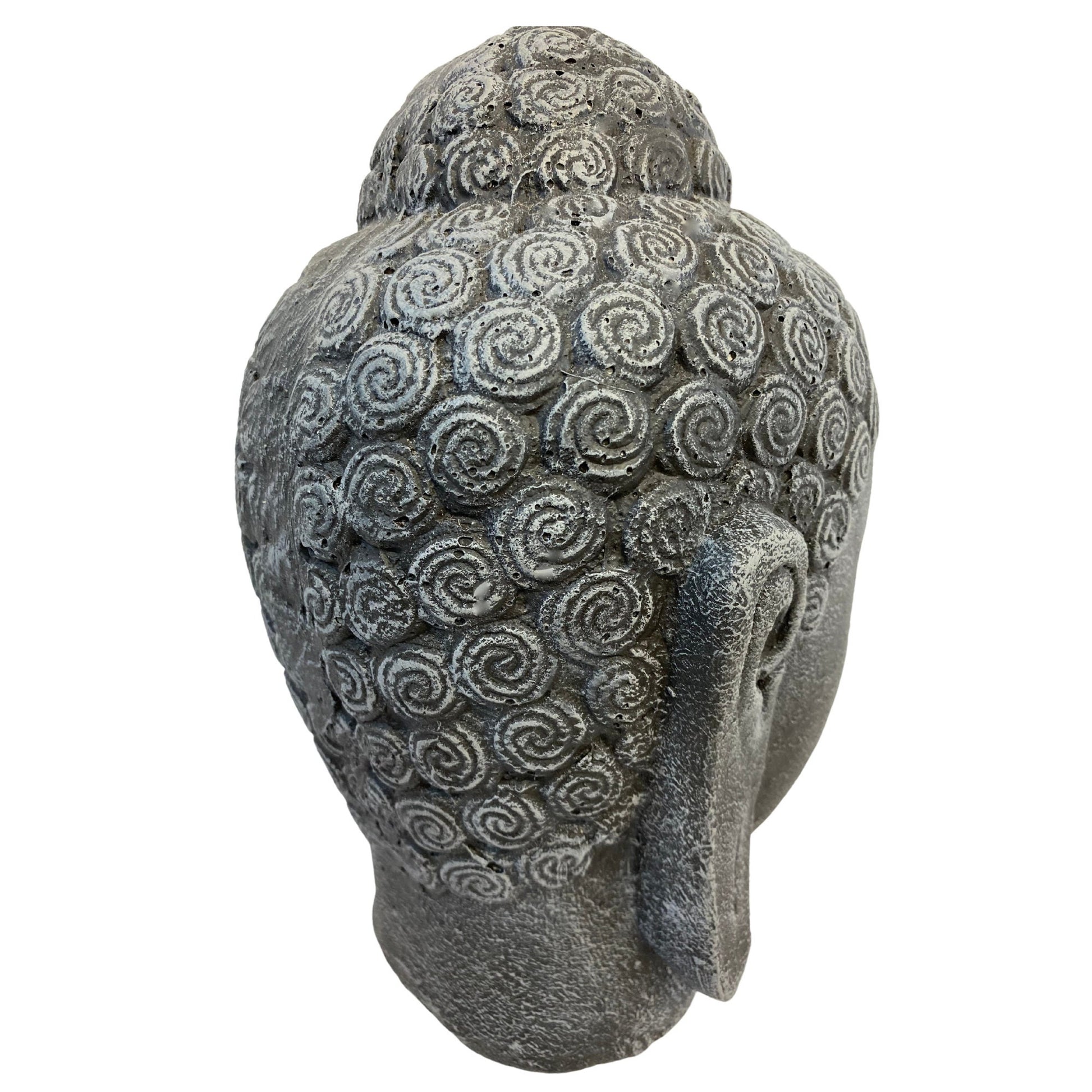 Peaceful Buddha Bust Statue Balinese Art Home Garden Decor Handcrafted Cast concrete and Lava stone Bali sculpture Buddhist art - Acadia World Traders