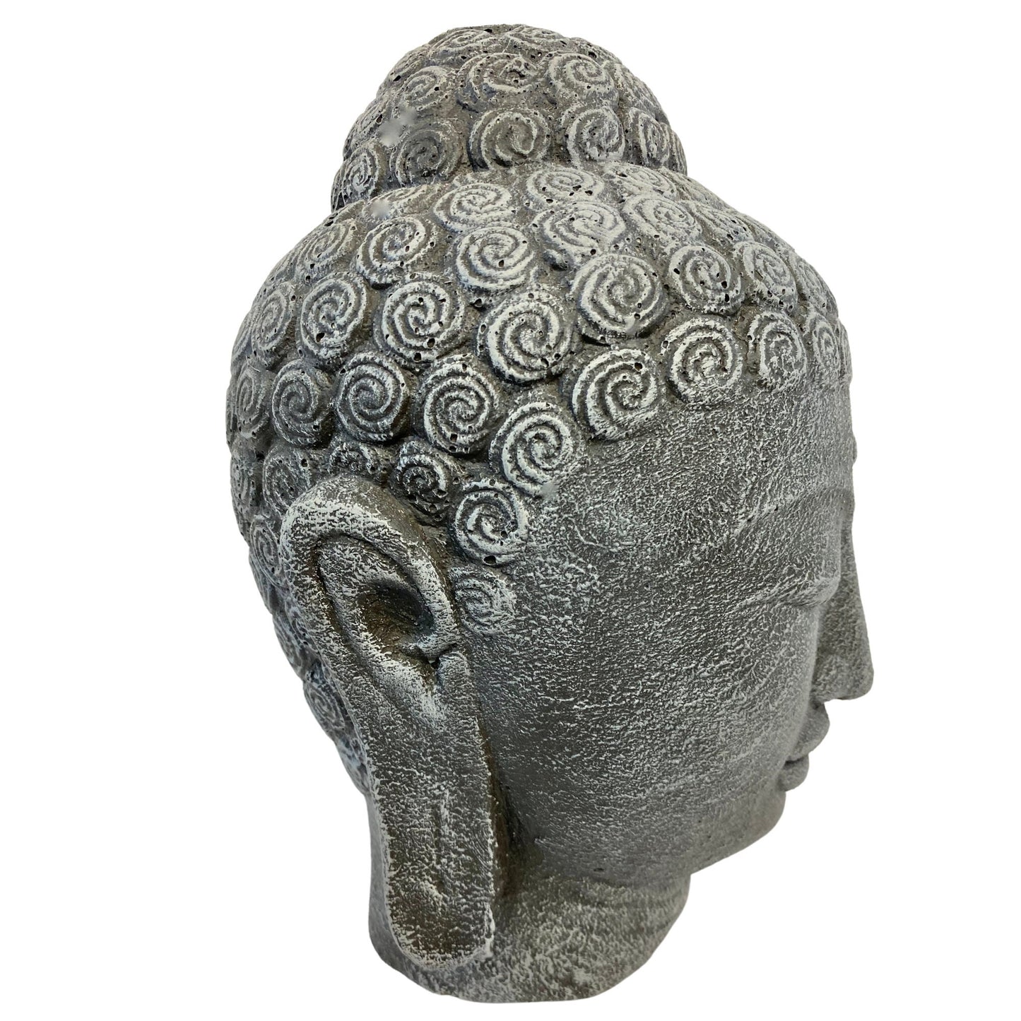 Peaceful Buddha Bust Statue Balinese Art Home Garden Decor Handcrafted Cast concrete and Lava stone Bali sculpture Buddhist art - Acadia World Traders
