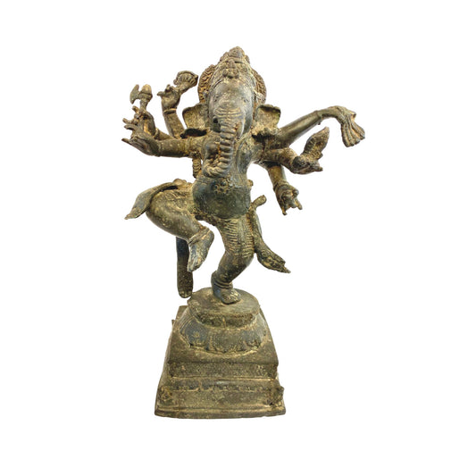 Dancing Ganesha Murti Bronze Statue Remover of Obstacles lost wax cast Sculpture Bali Indonesian Hindu Art
