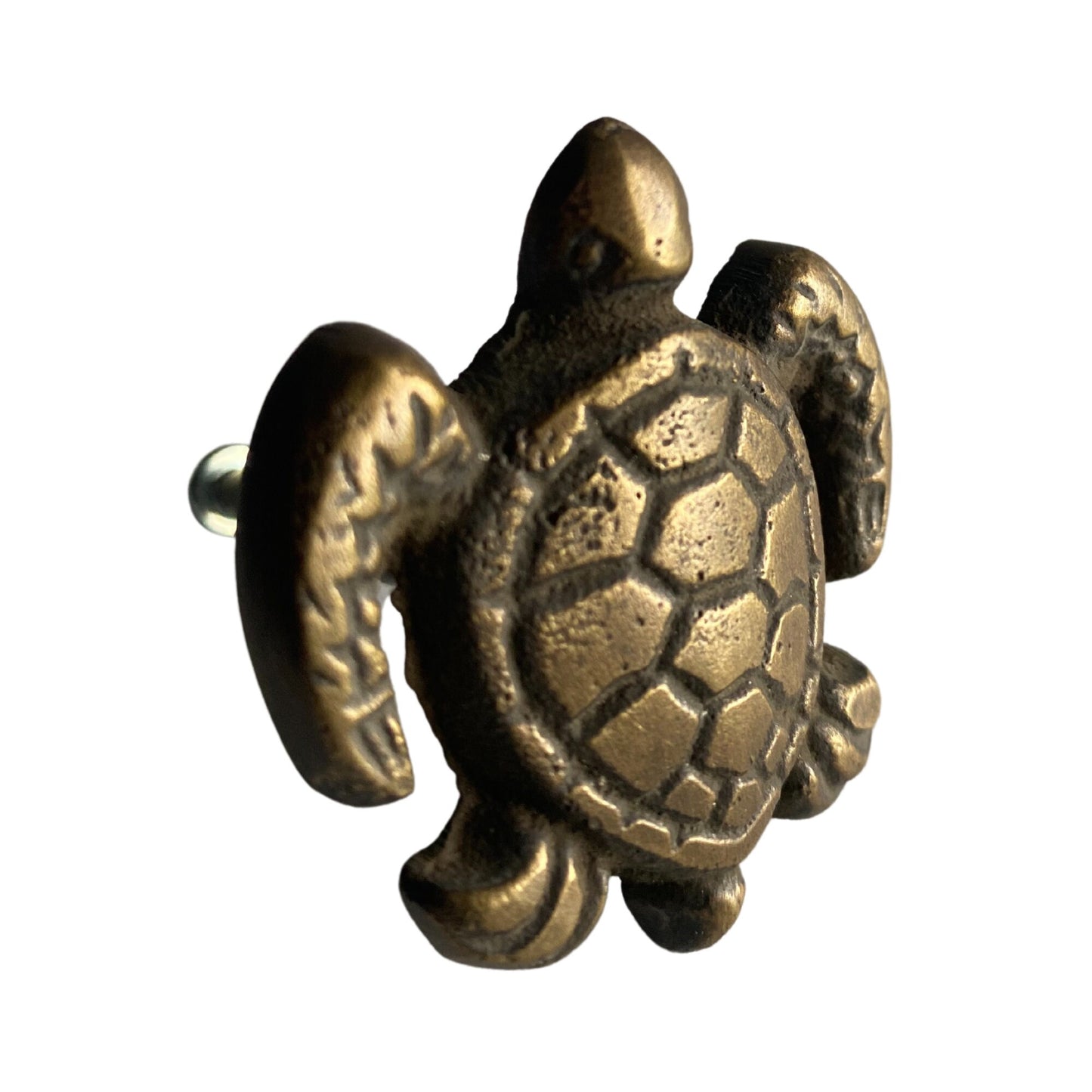 Brass Sea Turtle Drawer Pull: Nautical Cabinet Knob, Wall Hook