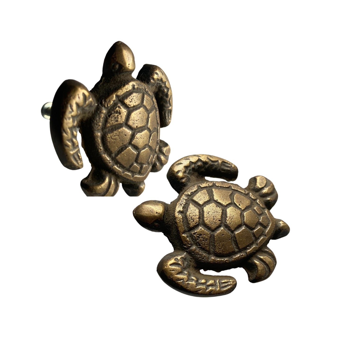 Brass Sea Turtle Drawer Pull: Nautical Cabinet Knob, Wall Hook