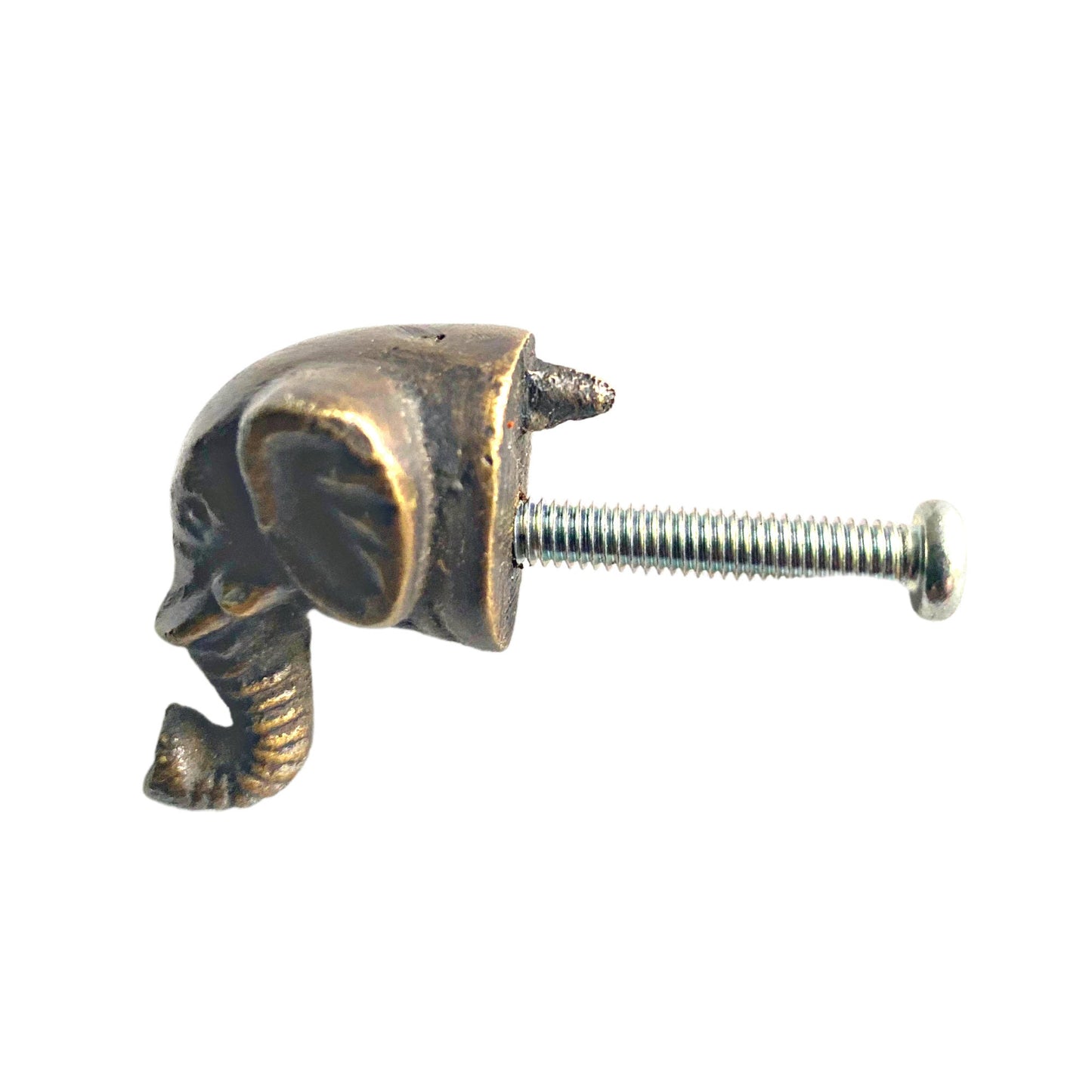 Solid Brass Elephant Knob: Cabinet Pull