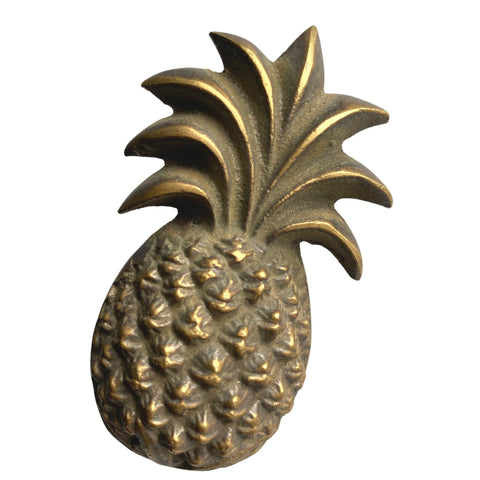 Tropical Pineapple Knob Solid Brass Drawer Pull Handle Hook Handcrafted Bali Jungelow decor