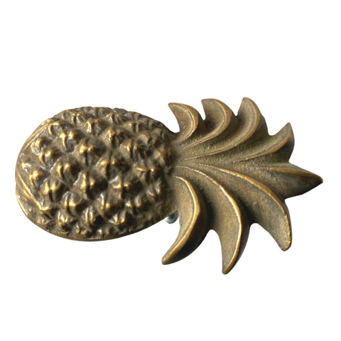 Tropical Pineapple Knob Solid Brass Drawer Pull Handle Hook Handcrafted Bali Jungelow decor