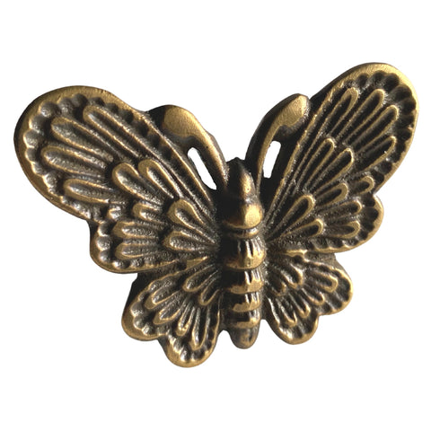 Butterfly Moth Brass Knob Drawer Pull Door Cabinet Handle Wall Hook Bali Art