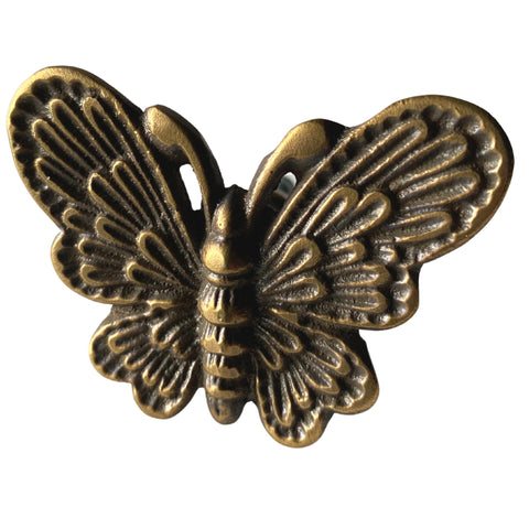 Butterfly Moth Brass Knob Drawer Pull Door Cabinet Handle Wall Hook Bali Art