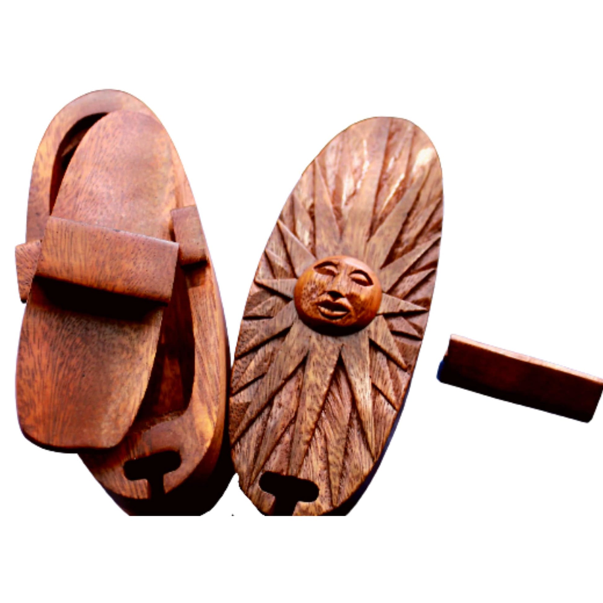 Celestial Sunburst Sun Secret puzzle Box Stash Jewelry gift Box Trinket Box Hand carved suar wood Bali Art - Acadia World Traders