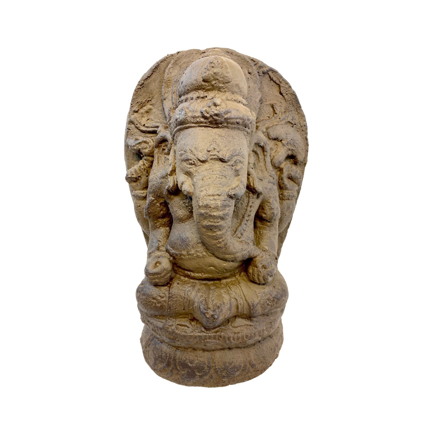 Ganesha Garden Statue, handmade cast Lava Stone: Balinese Garden Art