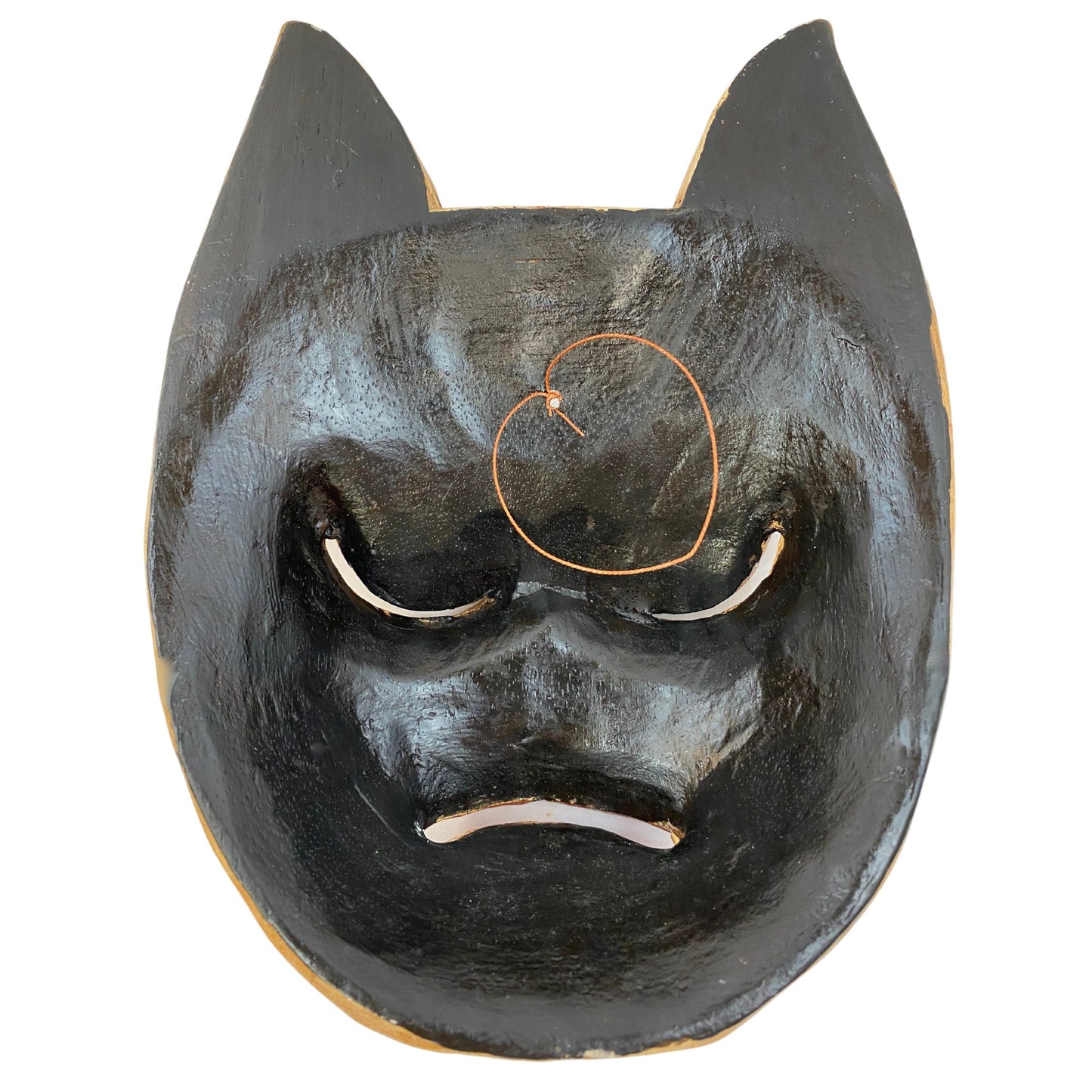 Balinese Spotted Leopard Cat Mask: Hand Carved Wood Folk Art Wall Decor