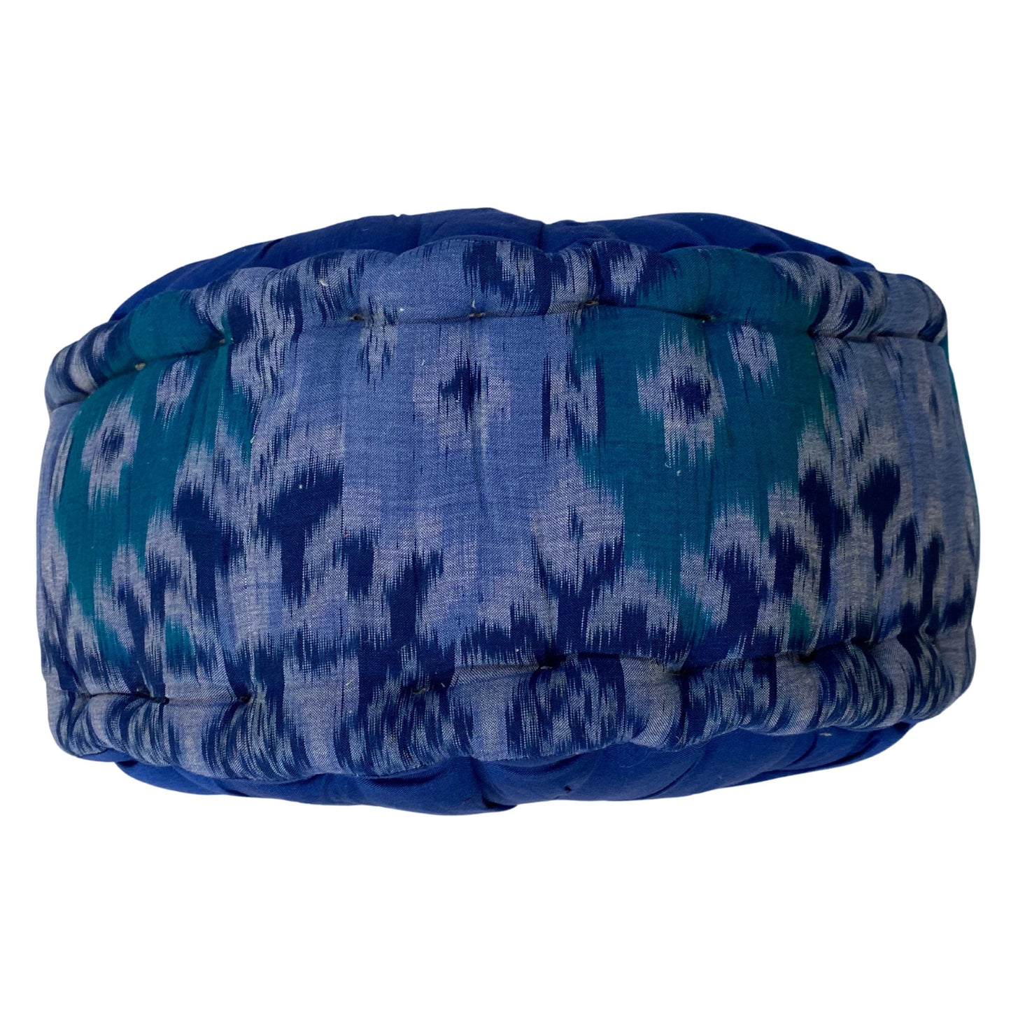 Handwoven Ikat Zafu Meditation Pillow: Organic Kapok Filled floor cushion
