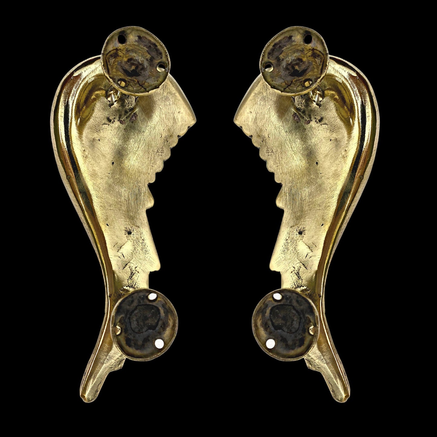 Bronze Angel Wing Cabinet Handles: Door Pulls, Boho Decor, Balinese Art Set of 2