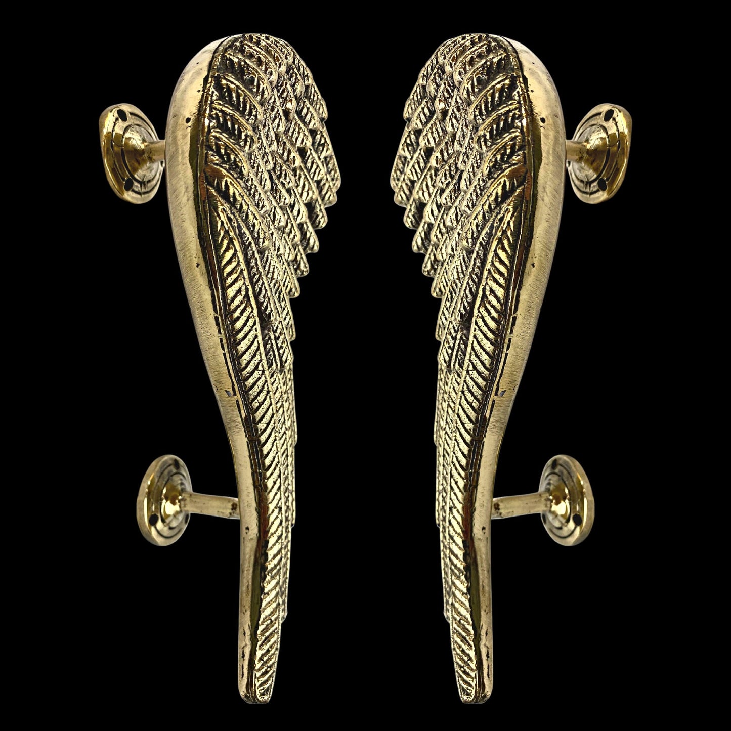 Bronze Angel Wing Cabinet Handles: Door Pulls, Boho Decor, Balinese Art Set of 2