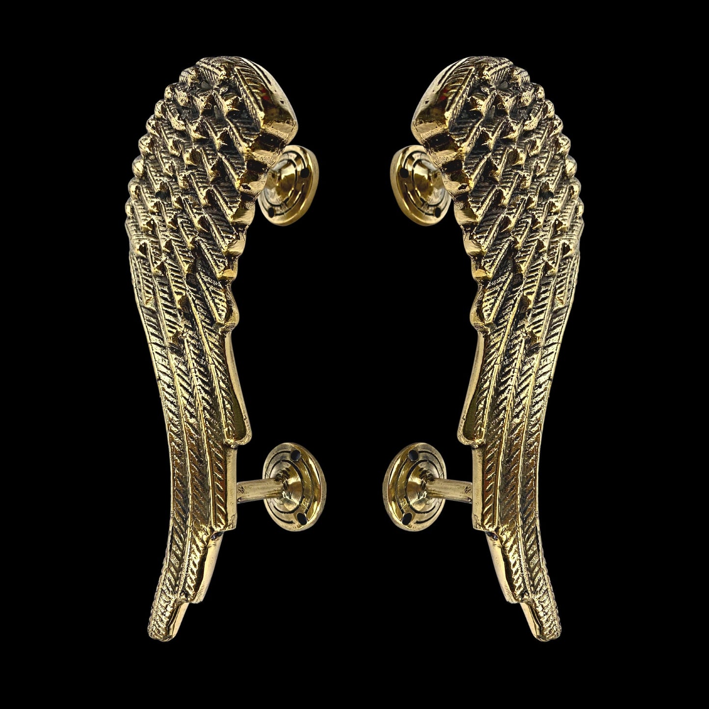 Bronze Angel Wing Cabinet Handles: Door Pulls, Boho Decor, Balinese Art Set of 2