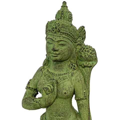 Balinese Dewi Tara Goddess Statue handmade cast stone Resin Volcanic Sand Lotus Lakshmi Bali Hindu Garden Decor Art Sculpture