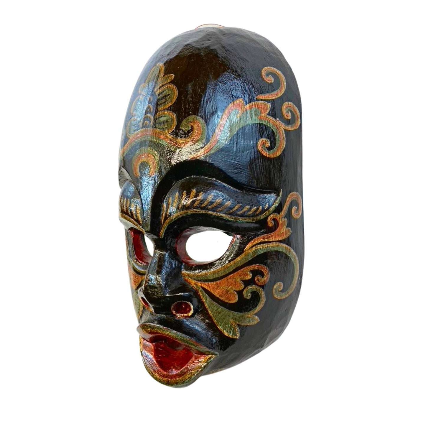 Hand Carved Balinese Barong Brutuk Mask: Bali Folk Art Wood Carving, Wall Decor