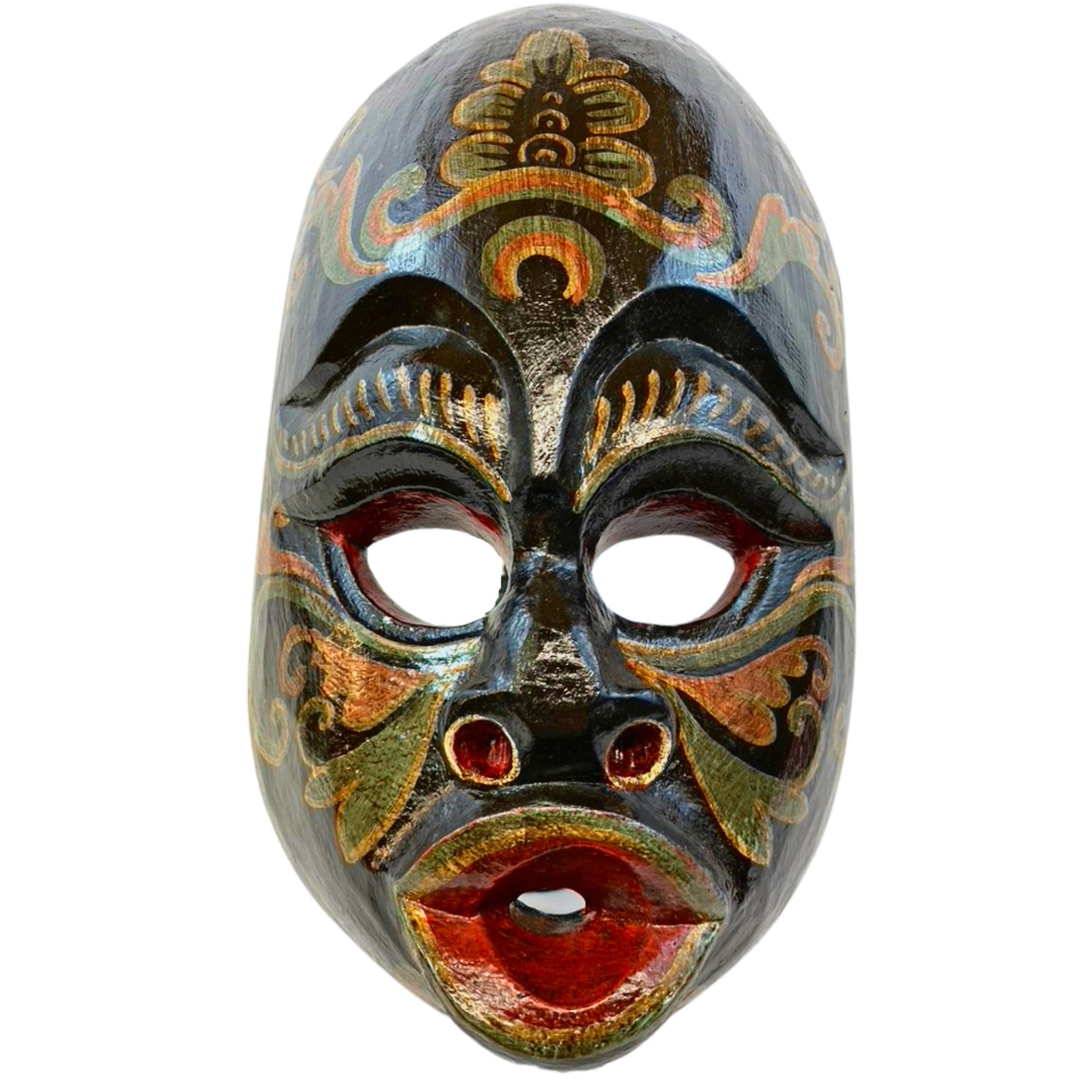 Balinese Mask BARONG BRUTUK Primitive Mask Trunyan Village Topeng Dance Demon Bali Folk Art Hand Carved Polychrome wooden Mask - Acadia World Traders