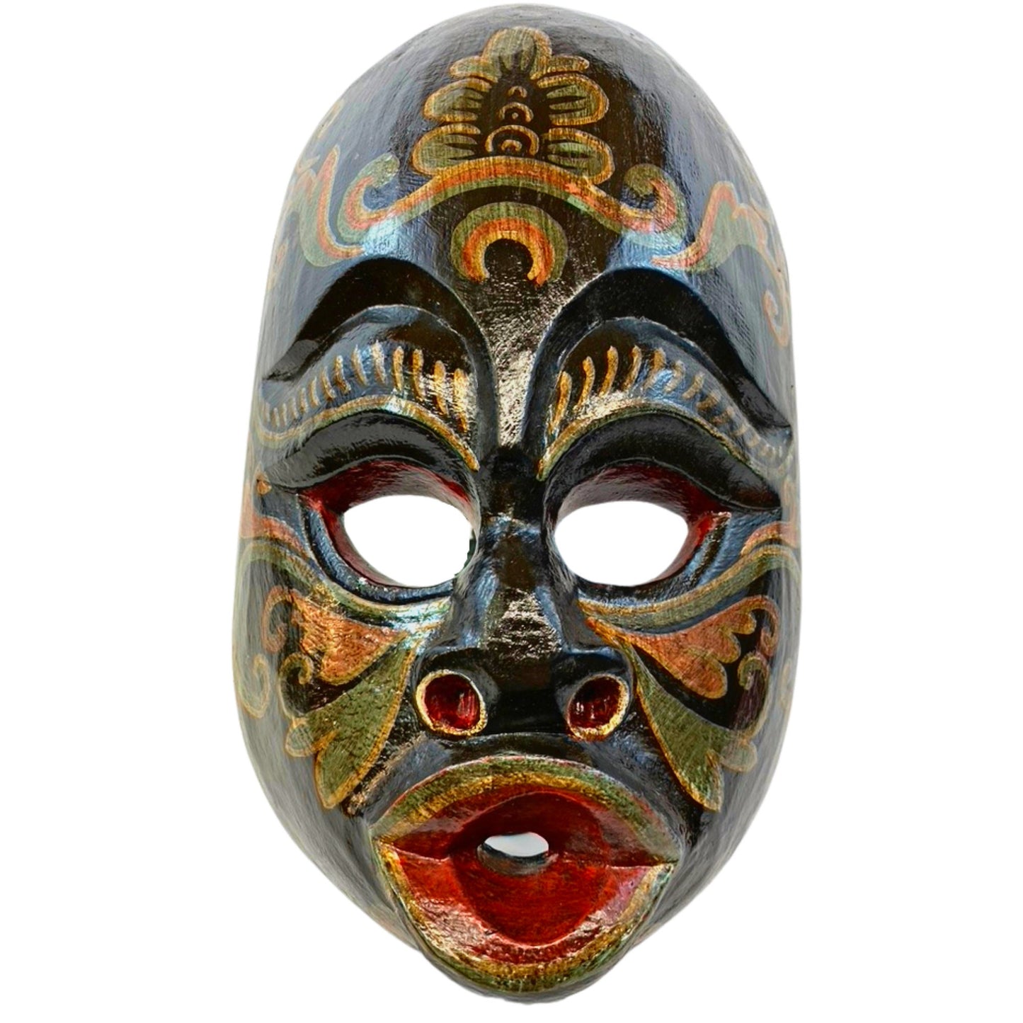 Hand Carved Balinese Barong Brutuk Mask: Bali Folk Art Wood Carving, Wall Decor