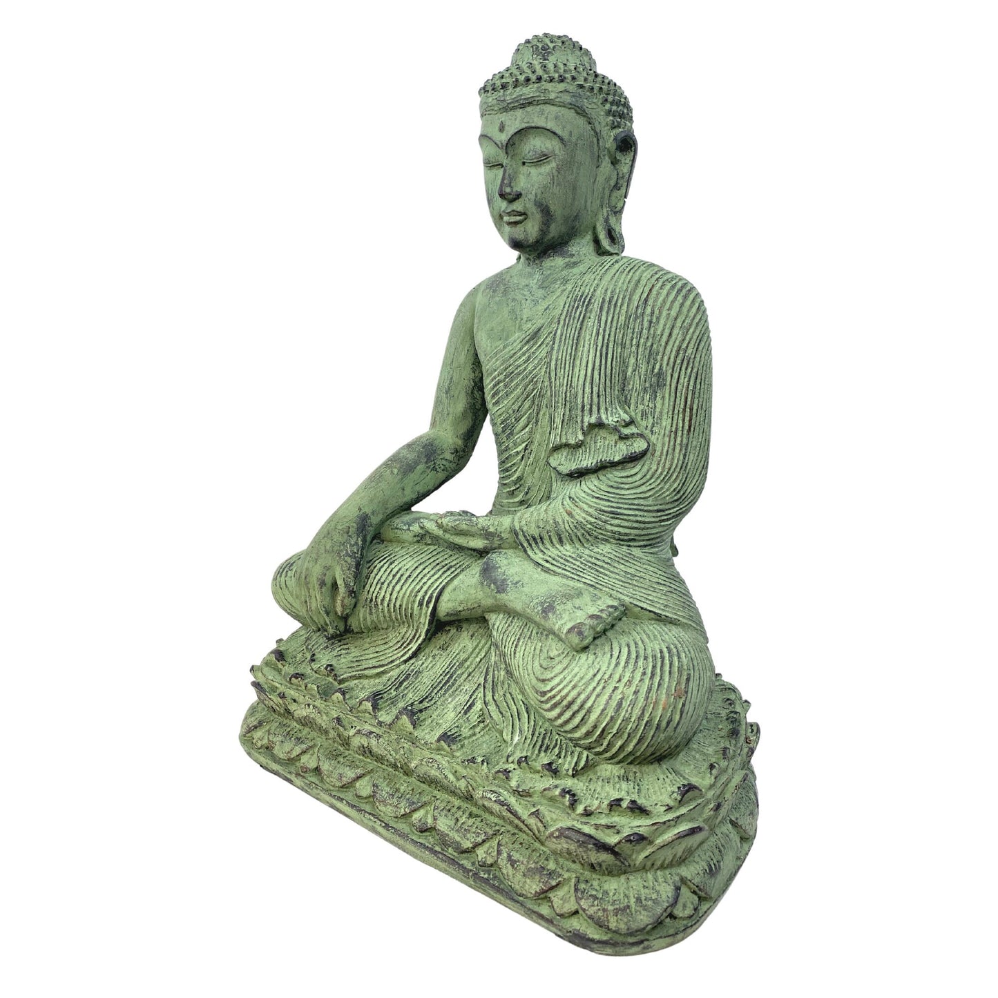 Meditating Buddha Garden Statue Calling the Earth to Witness cast RESIN stone Bali Yard Art Sculpture handmade Balinese Home Garden Decor - Acadia World Traders