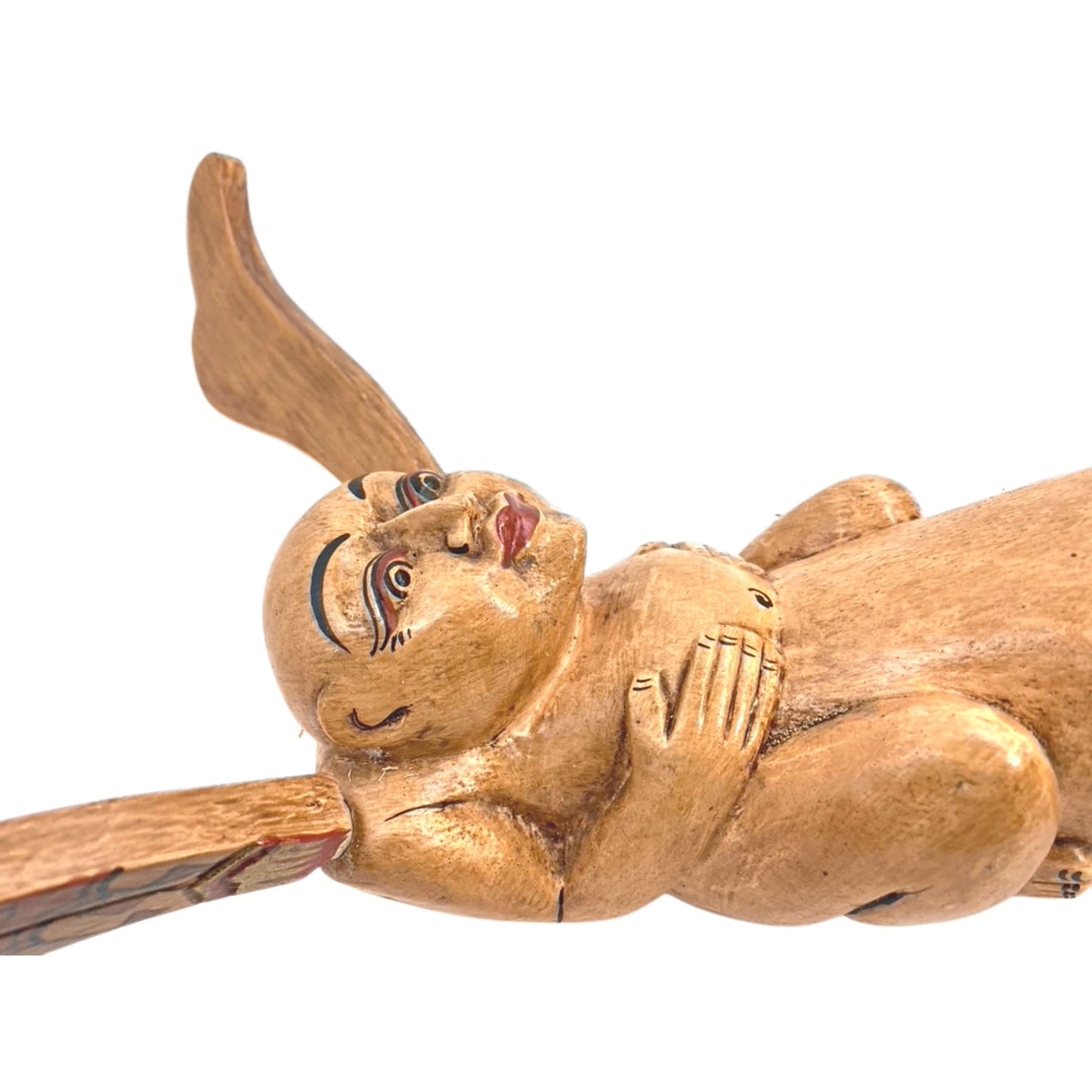 Balinese Winged Shiva Lingam Spirit Chaser Mobile: Hand-Carved Wood Folk Art