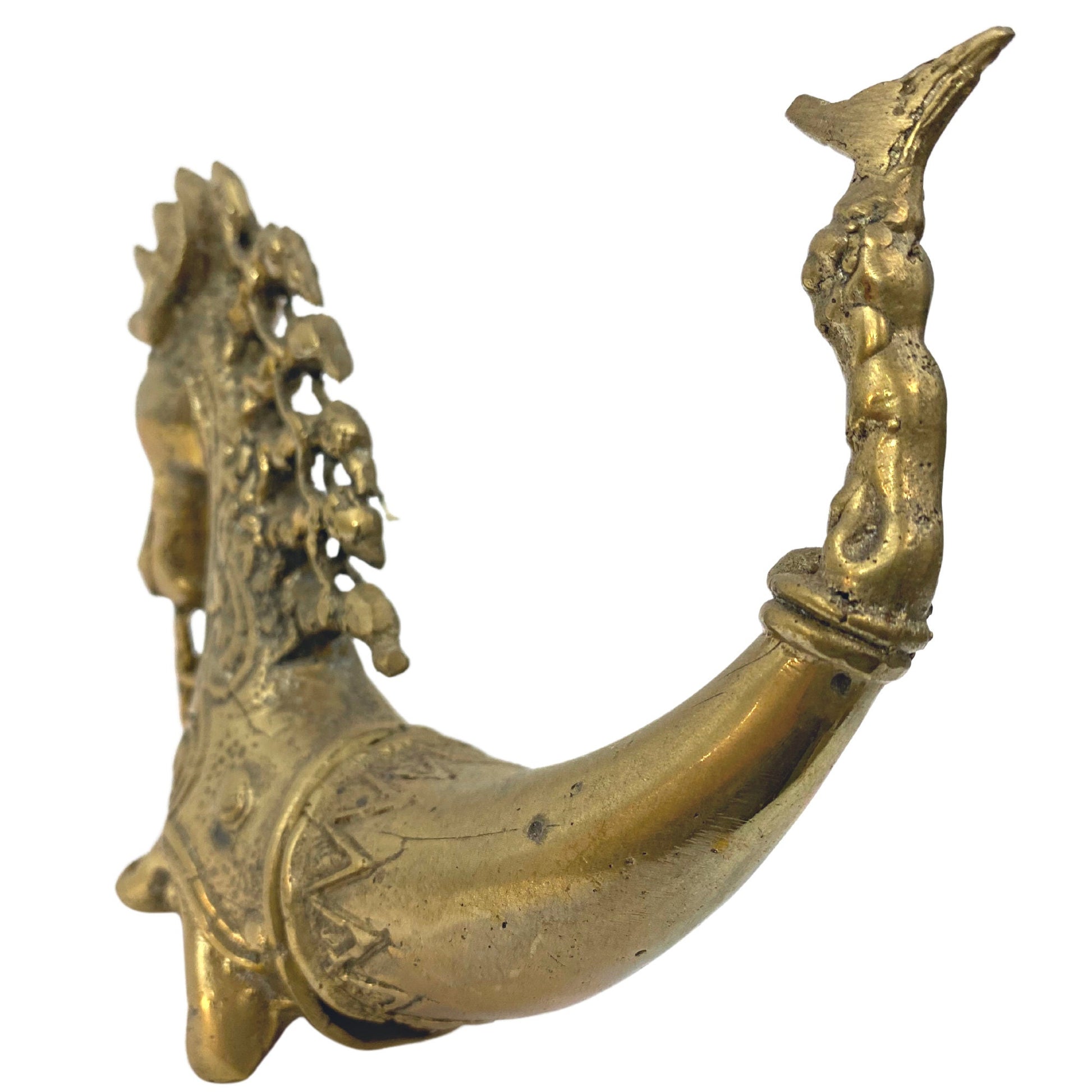 Tribal Seahorse  Betel Nut Medicine container stash box handmade Cast Bronze Indonesian - Acadia World Traders