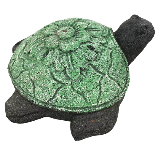 World Turtle stick incense holder burner ash catcher Garden art cast LAVA STONE Asian yard Decor
