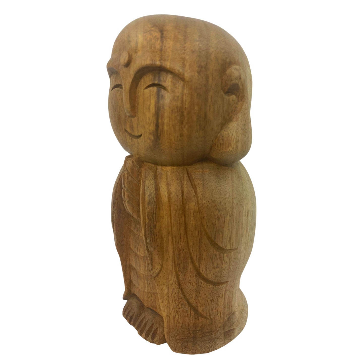 Namaste Blessing Jizo Buddha Sculpture Hand Carved wood statue Protector of Children Mothers Travelers