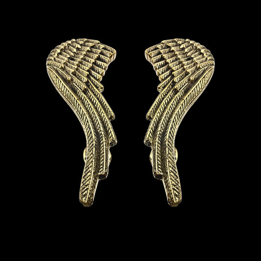 Feathered Angel Wings Door Handles Silvered  Bronze Knob Drawer Pull Door Cabinet Handles Set of 2 handmade Balinese Art Boho Decor