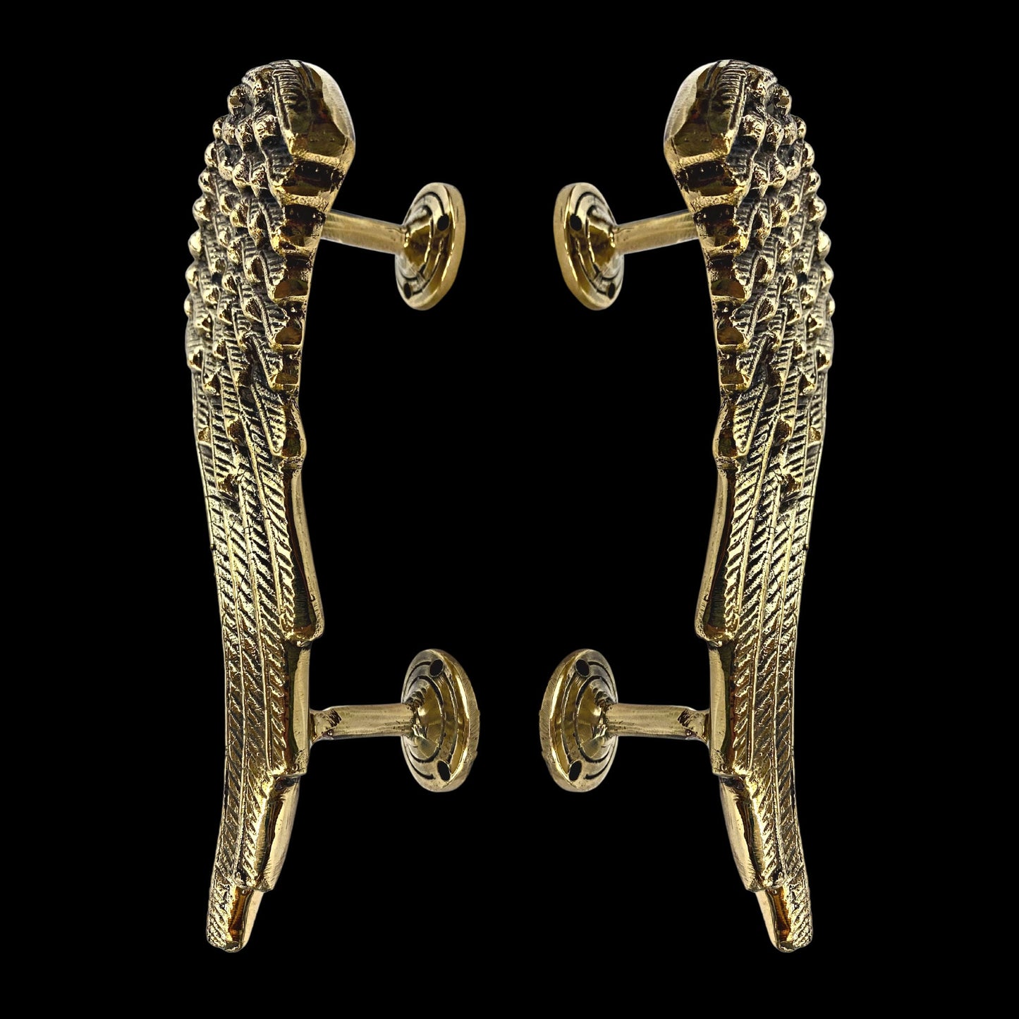 Bronze Angel Wing Cabinet Handles: Door Pulls, Boho Decor, Balinese Art Set of 2