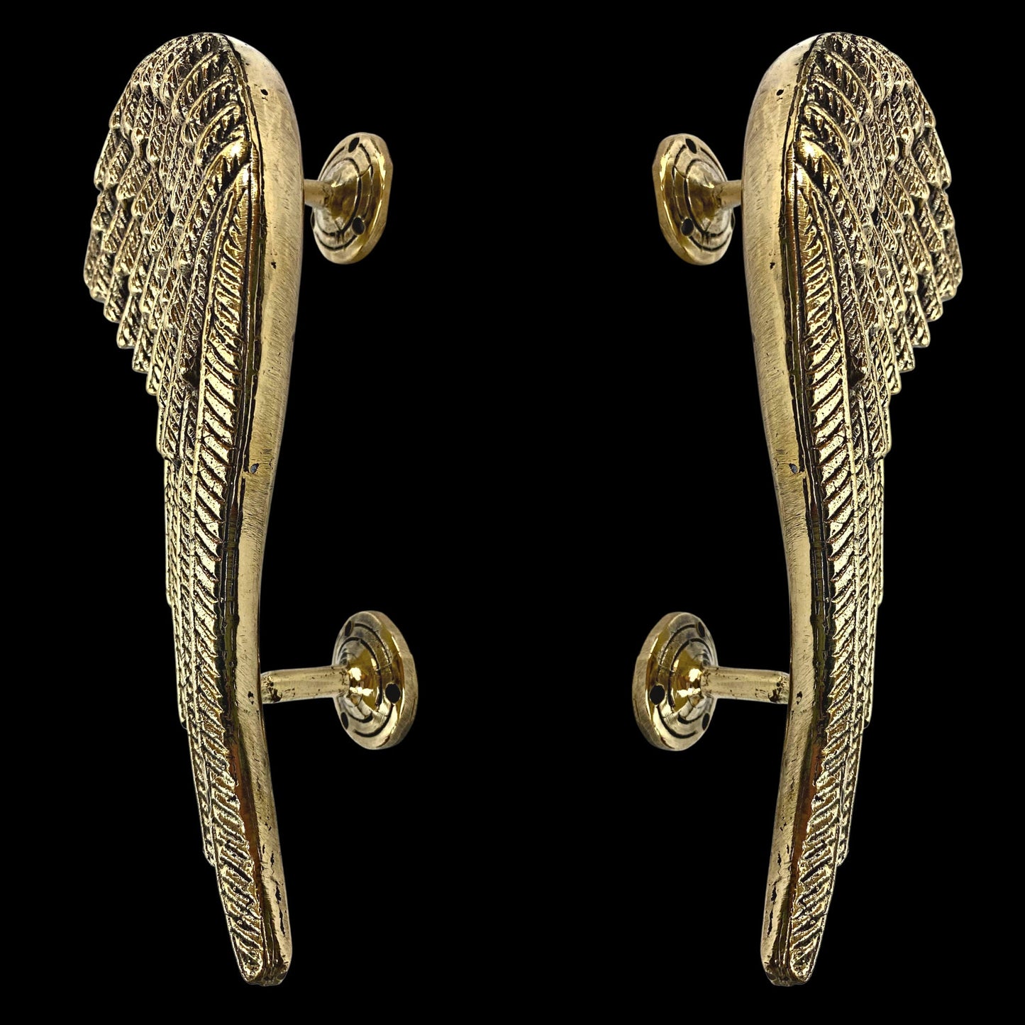 Bronze Angel Wing Cabinet Handles: Door Pulls, Boho Decor, Balinese Art Set of 2